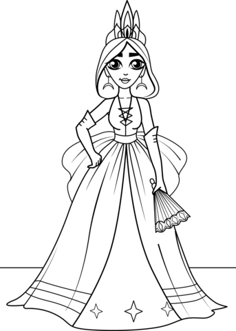 Gothic Princess Coloring Page